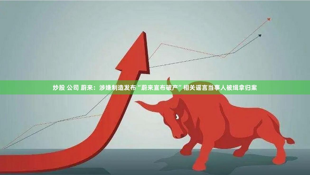 炒股 公司 蔚来：涉嫌制造发布“蔚来宣布破产”相关谣言当事人被缉拿归案