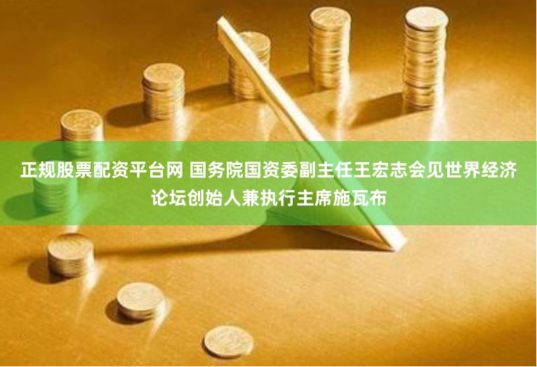 正规股票配资平台网 国务院国资委副主任王宏志会见世界经济论坛创始人兼执行主席施瓦布