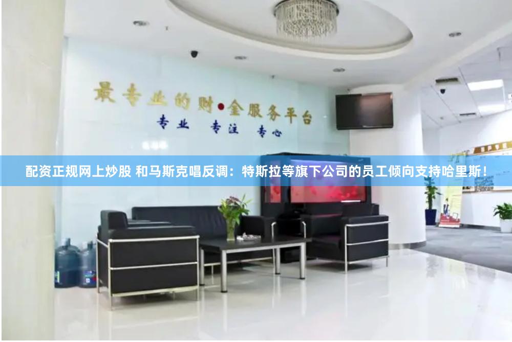 配资正规网上炒股 和马斯克唱反调：特斯拉等旗下公司的员工倾向支持哈里斯！