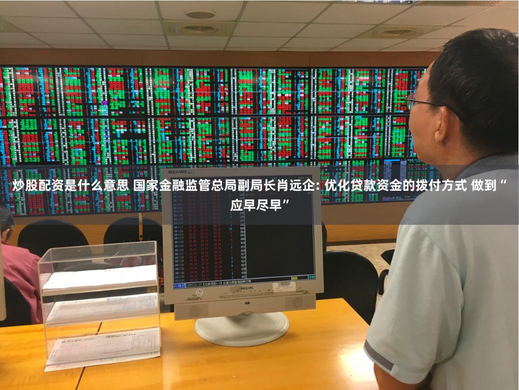 炒股配资是什么意思 国家金融监管总局副局长肖远企: 优化贷款资金的拨付方式 做到“应早尽早”
